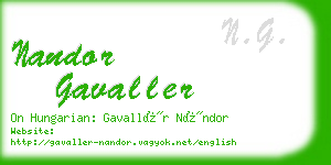 nandor gavaller business card